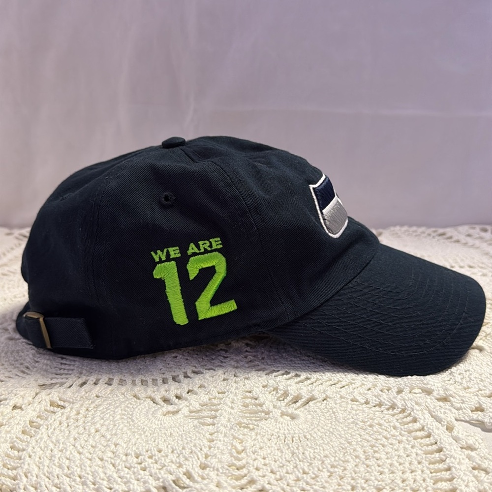Forty Seven We Are 12 NFL Seattle Seahawks Navy Blue Adjustable Baseball Cap - Picture 3 of 12